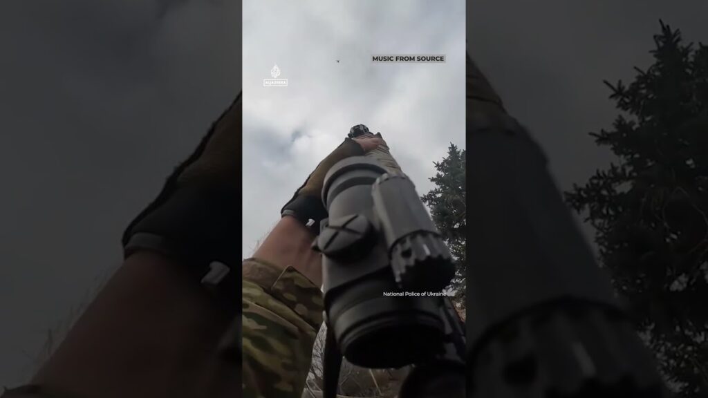 Ukrainian soldiers target Russian drones with rifles | AJ #shorts